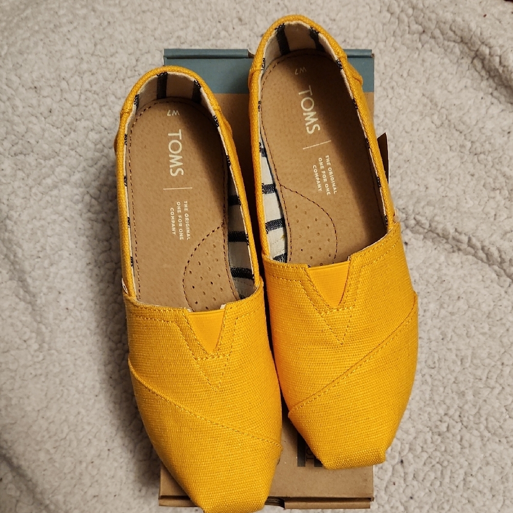 TOMS Vibrant Yellow Canvas Slip-Ons